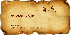 Mehsam Vajk névjegykártya